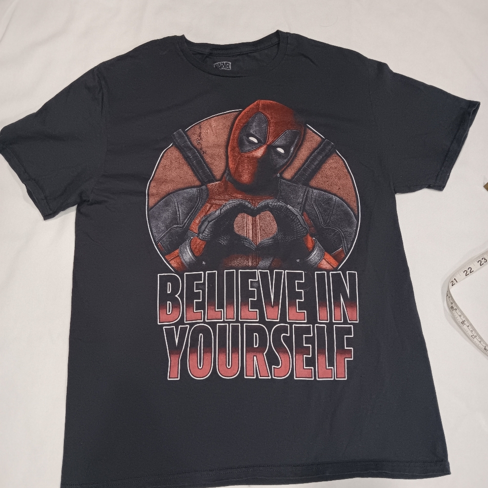 Marvel Black and Red Short Sleeve Tee with Bold Graphic